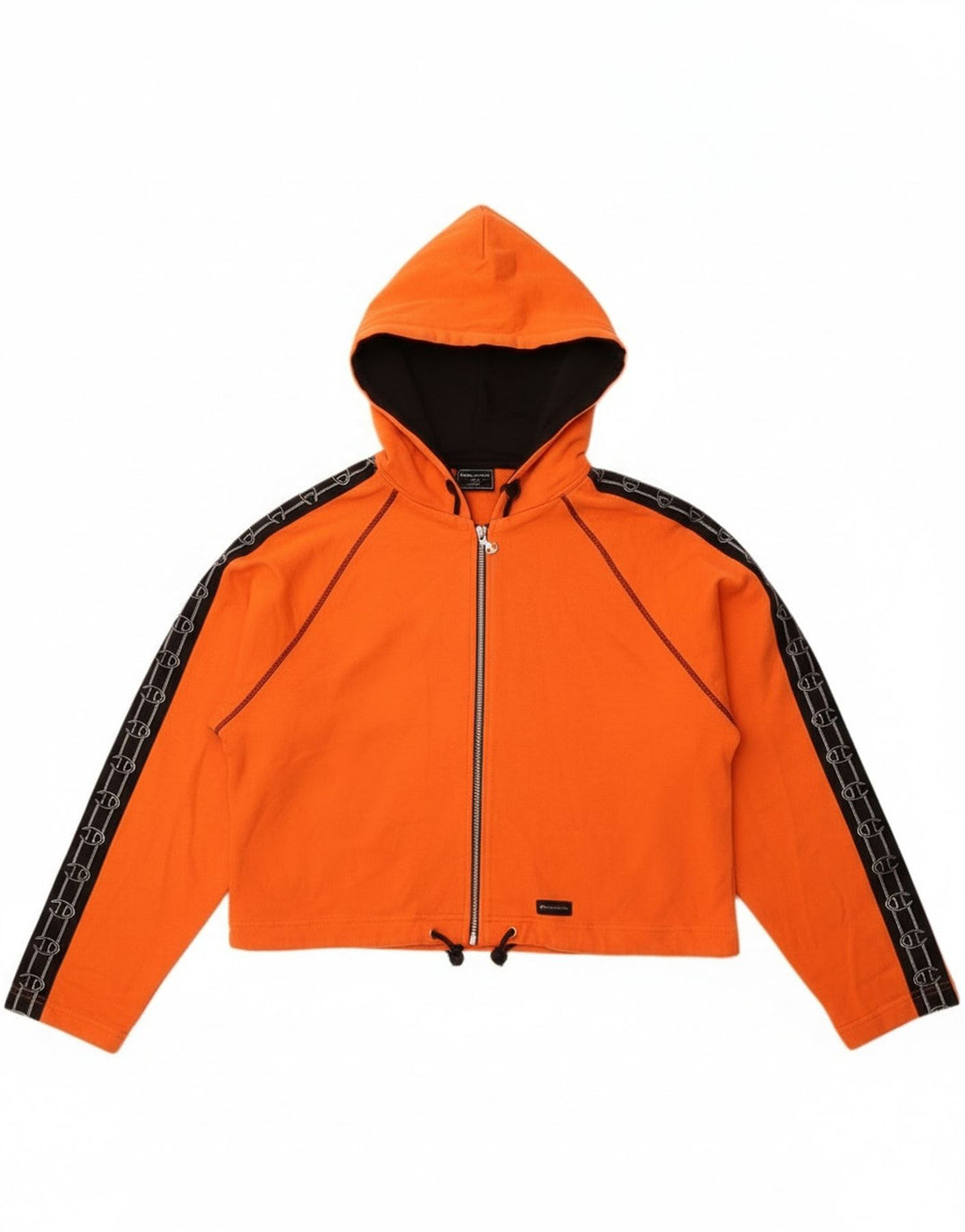 Damska bluza z kapturem Champion Oversize z grafiką i zamkiem błyskawicznym UK 16, duża pomarańczowa