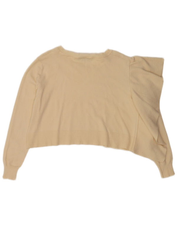 Sweter damski Zara Crop Oversize z okrągłym dekoltem UK 10 Small Beige
