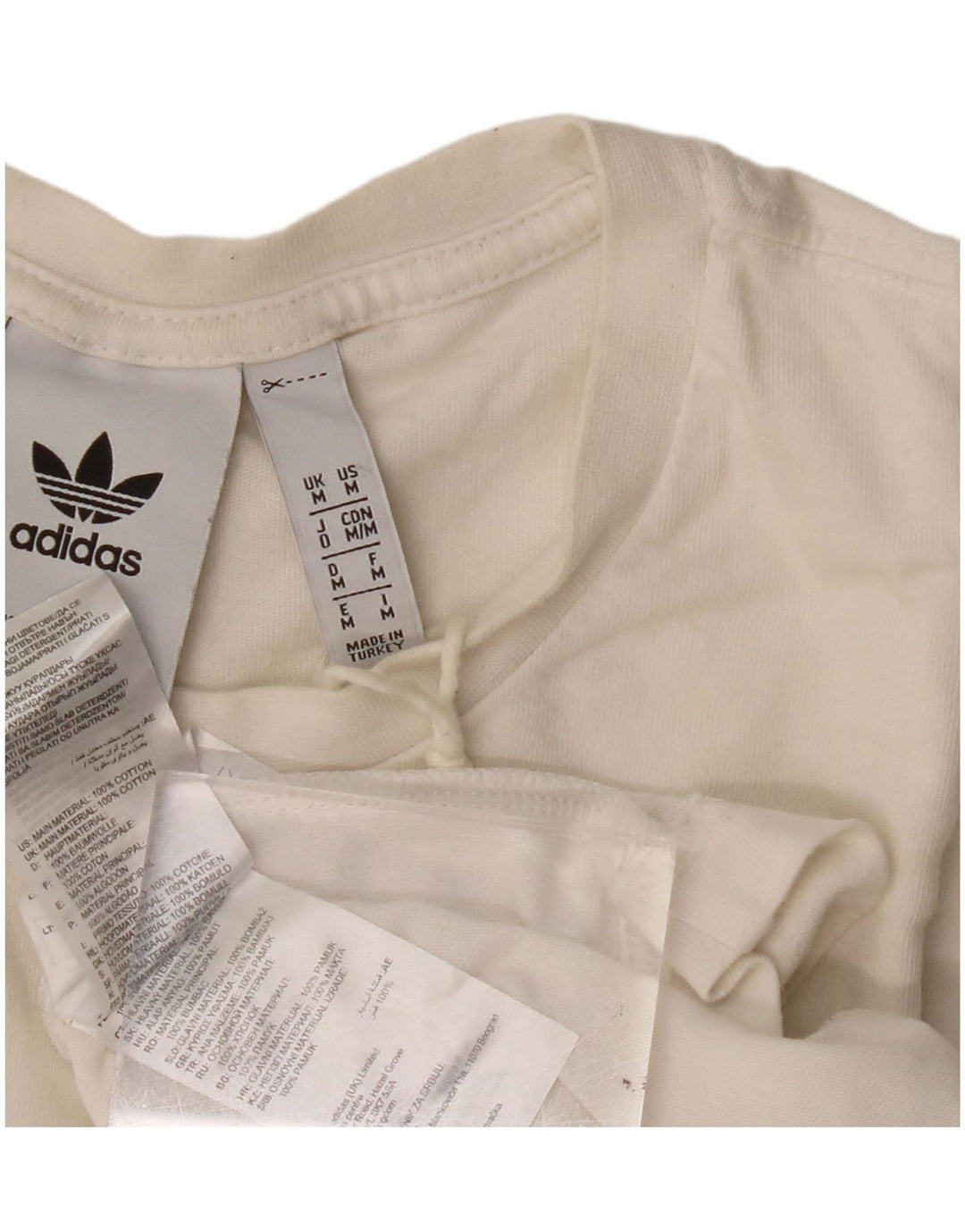 Męska koszulka z grafiką Adidas, średnia, biała bawełna