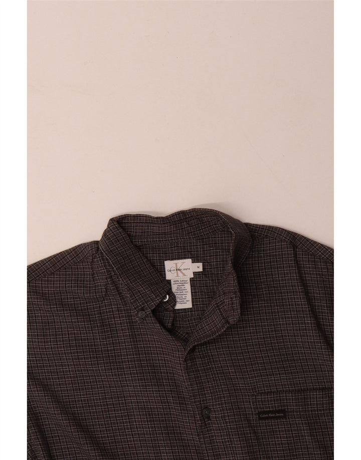 Koszula męska CALVIN KLEIN JEANS, bawełniana kratka w kolorze średnioszarym