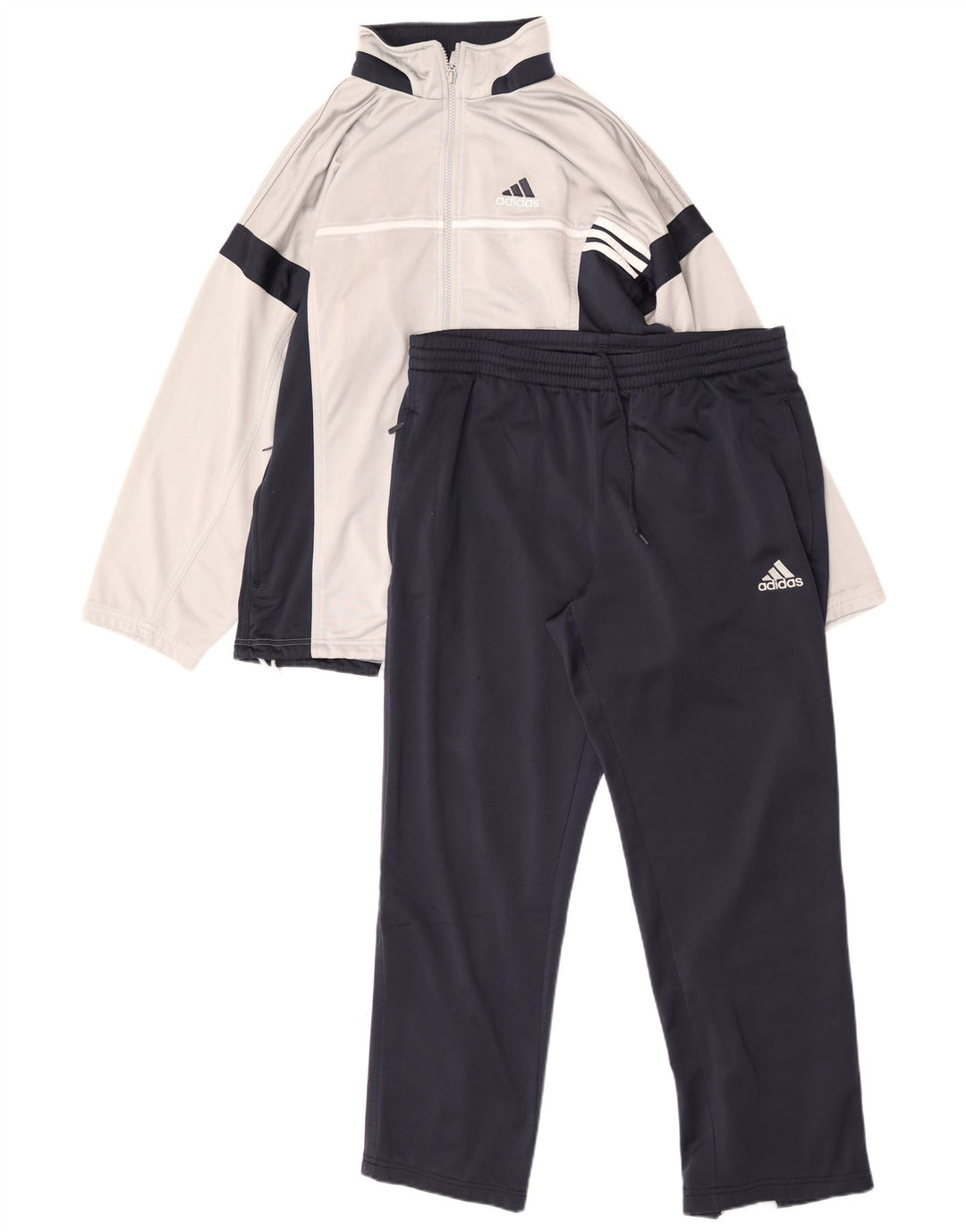 Adidas Męski pełny dres UK 38/40 Średni szary poliester z blokami kolorów