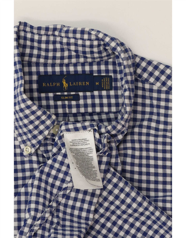 Koszula męska Ralph Lauren o dopasowanym kroju, średnia niebieska bawełniana kratka