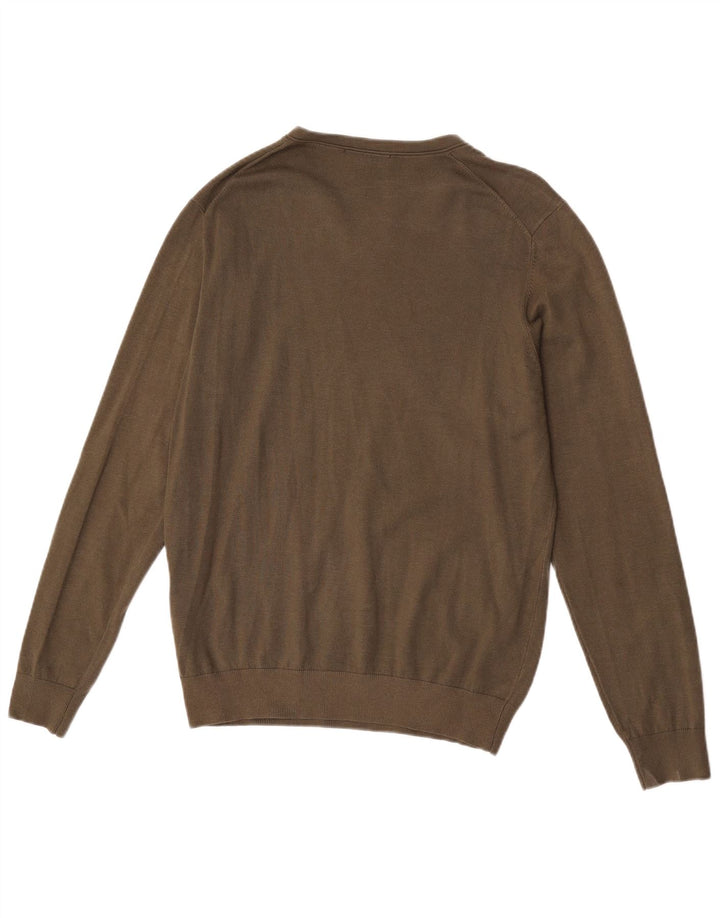 Męski sweter Liu Jo z dekoltem w kształcie litery V, duża, wiskoza khaki