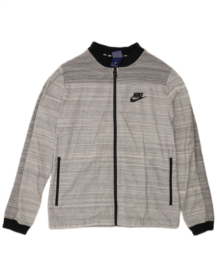 Damska kurtka dresowa Nike o regularnym kroju, bawełniana w średnie szare paski