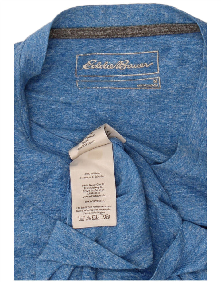 T-shirt męski EDDIE BAUER. Top z poliestru w kolorze średniego niebieskiego