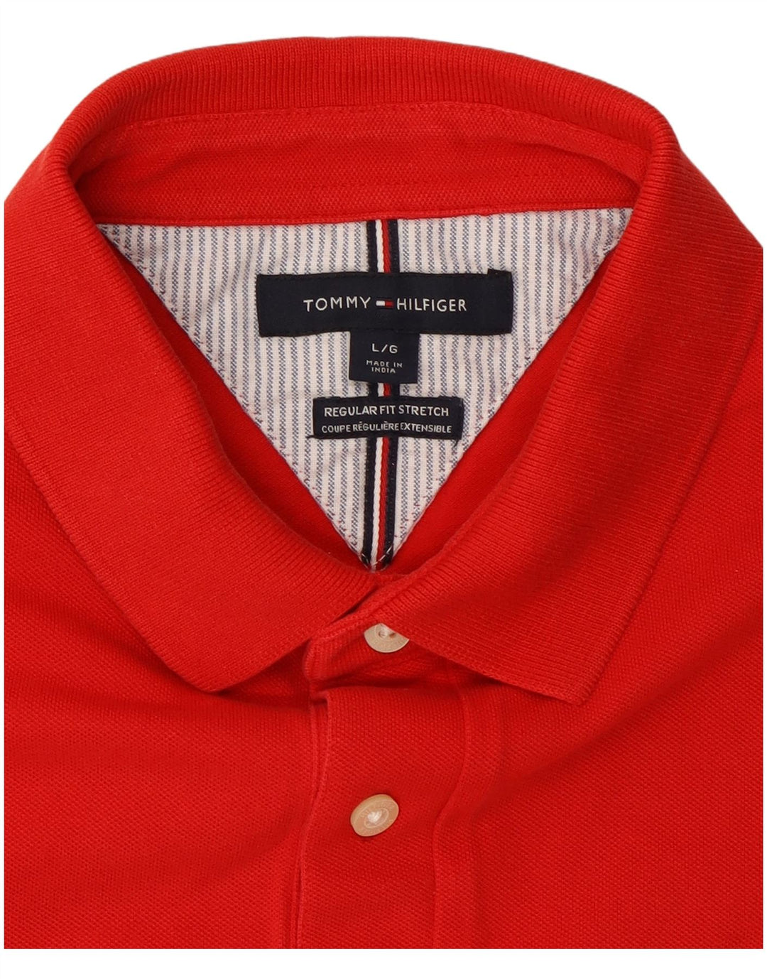 Męska koszulka polo Tommy Hilfiger o regularnym kroju, duża, czerwona, bawełniana