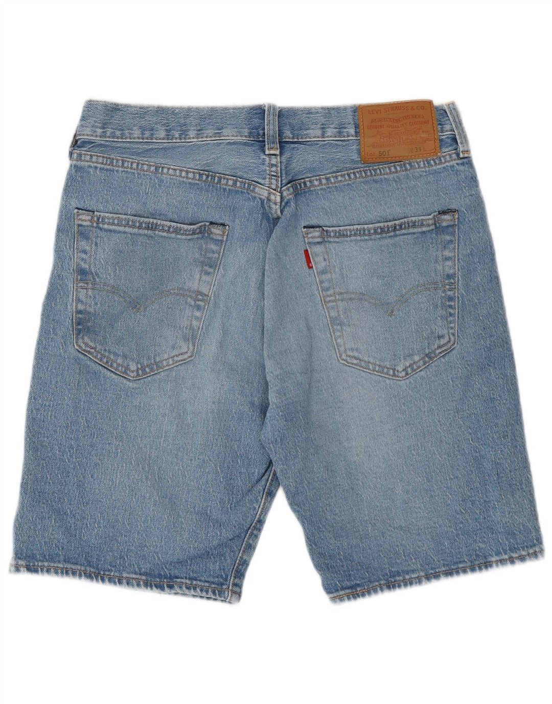 Męskie spodenki jeansowe LEVI'S 501 w trudnej sytuacji W31 Średnioniebieskie, bawełniane