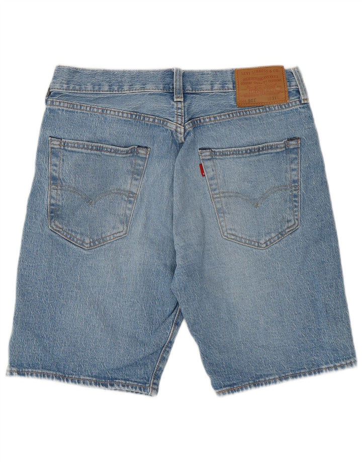 Męskie spodenki jeansowe LEVI'S 501 w trudnej sytuacji W31 Średnioniebieskie, bawełniane