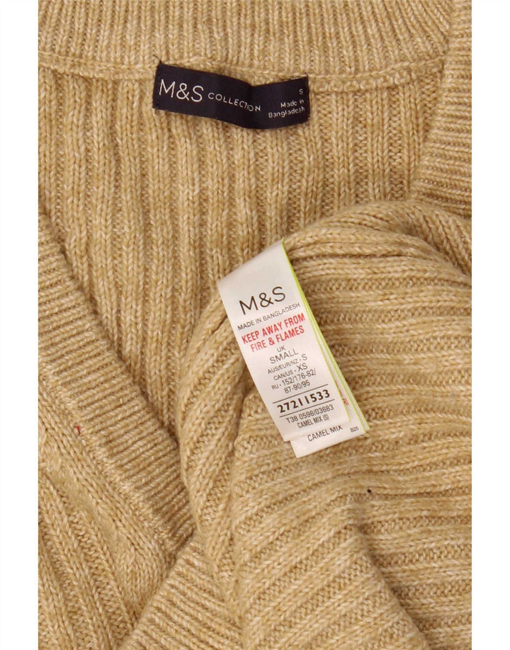 Marks & Spencer Damski podkoszulek z kamizelką UK 10, mały, beżowy, bawełniany