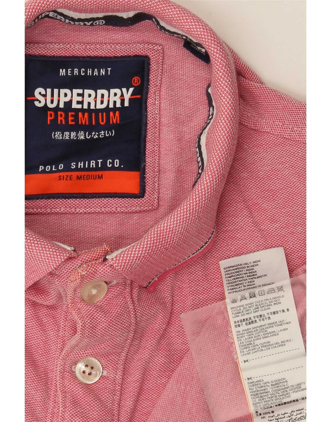Męska koszulka polo Superdry Średnioróżowa, bawełniana w plamki