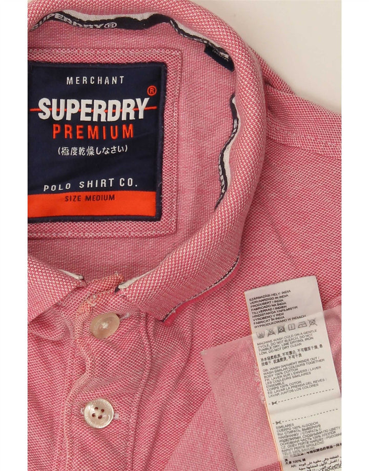 Męska koszulka polo Superdry Średnioróżowa, bawełniana w plamki
