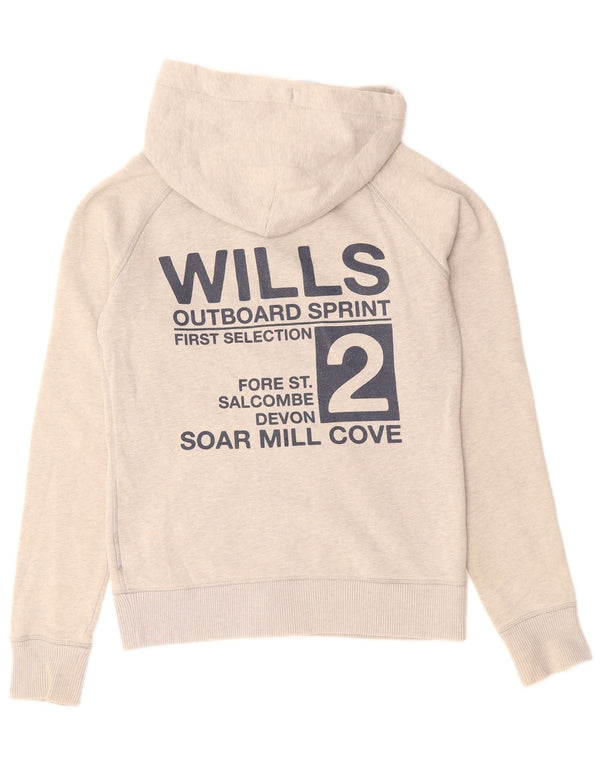 Sweter damski Jack Wills z grafiką i zamkiem błyskawicznym, UK 10, mały, szary, bawełniany