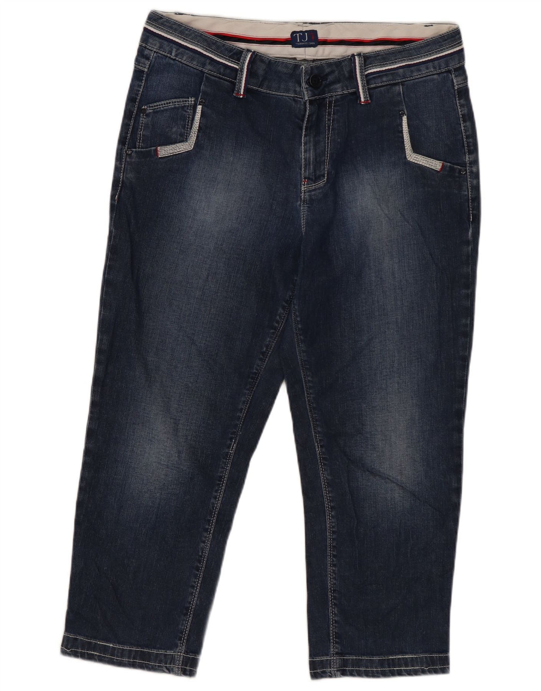 Damskie jeansy Capri TRUSSARDI W30 L21 Granatowe, bawełniane