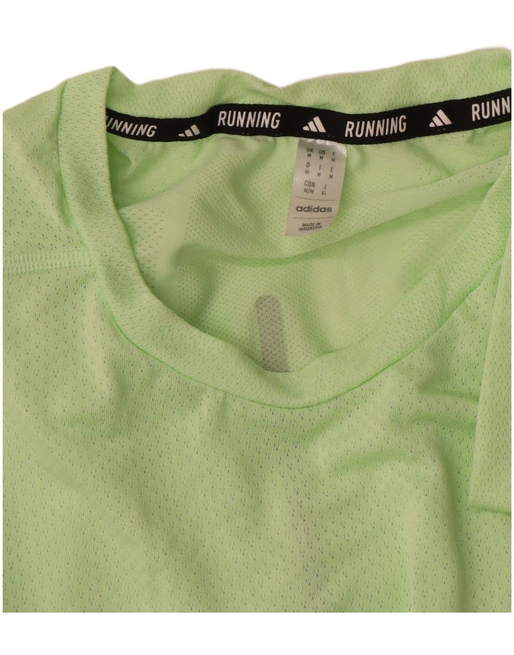 Adidas Męski T-shirt Top Średni Zielony Poliester