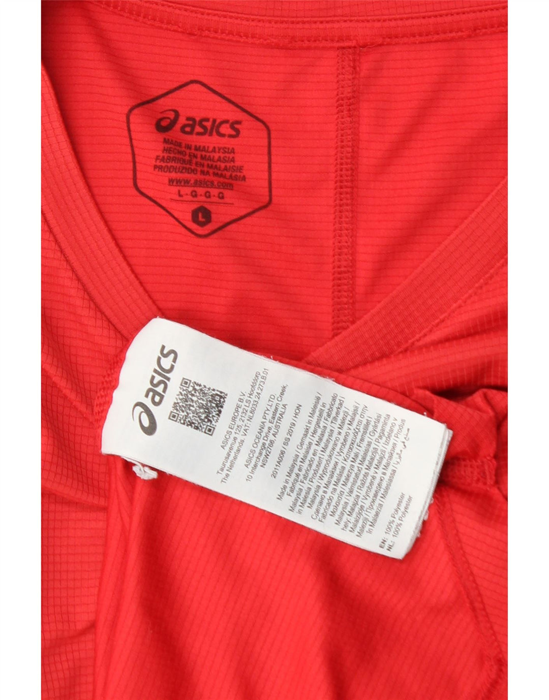 Męski T-shirt Asics, duży, czerwony, poliester