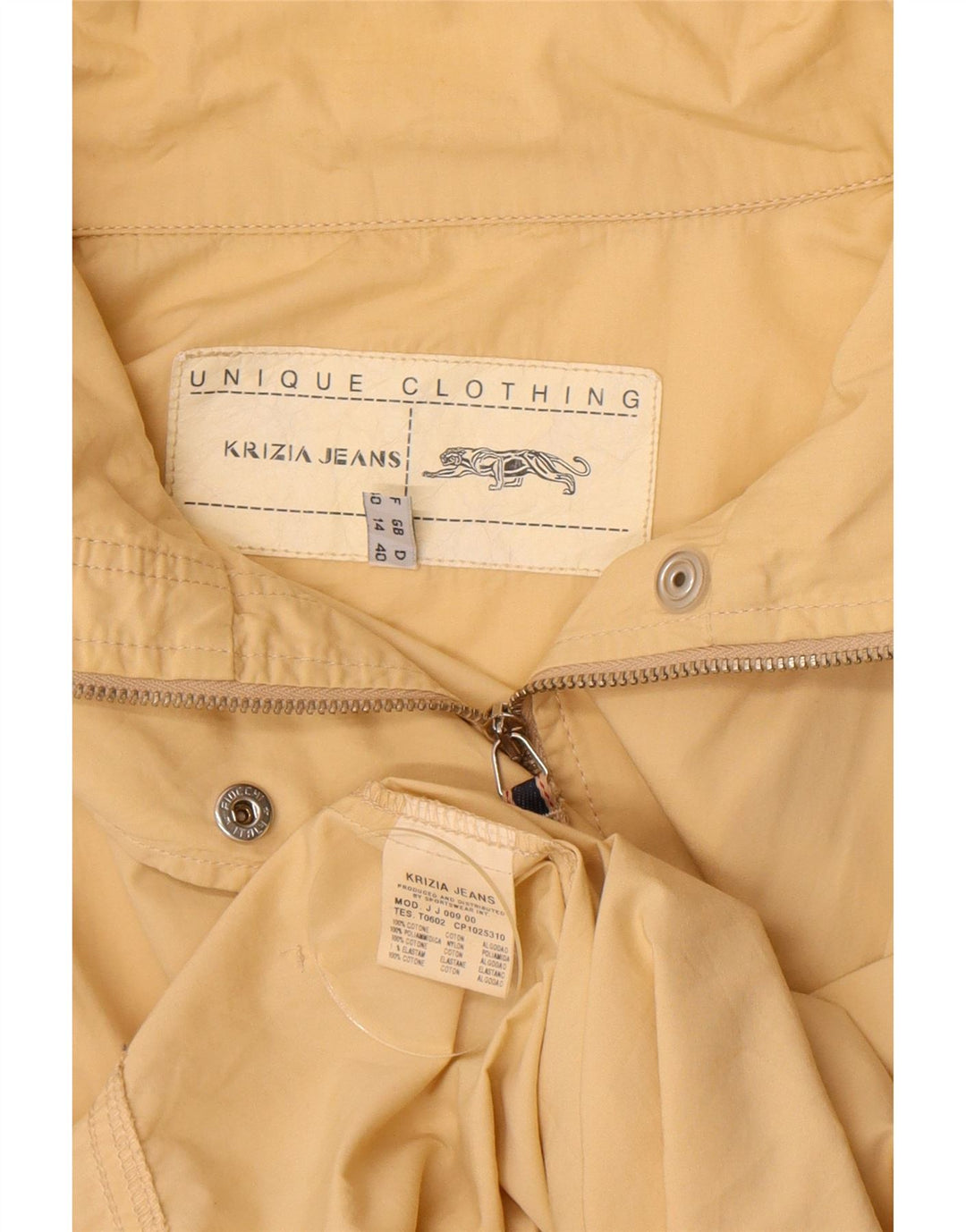 Damska kurtka oversize Utility firmy Krizia Jeans UK 14, duża, żółta bawełna