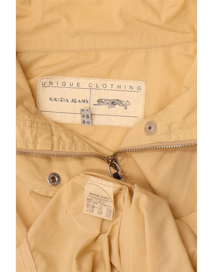 Damska kurtka oversize Utility firmy Krizia Jeans UK 14, duża, żółta bawełna