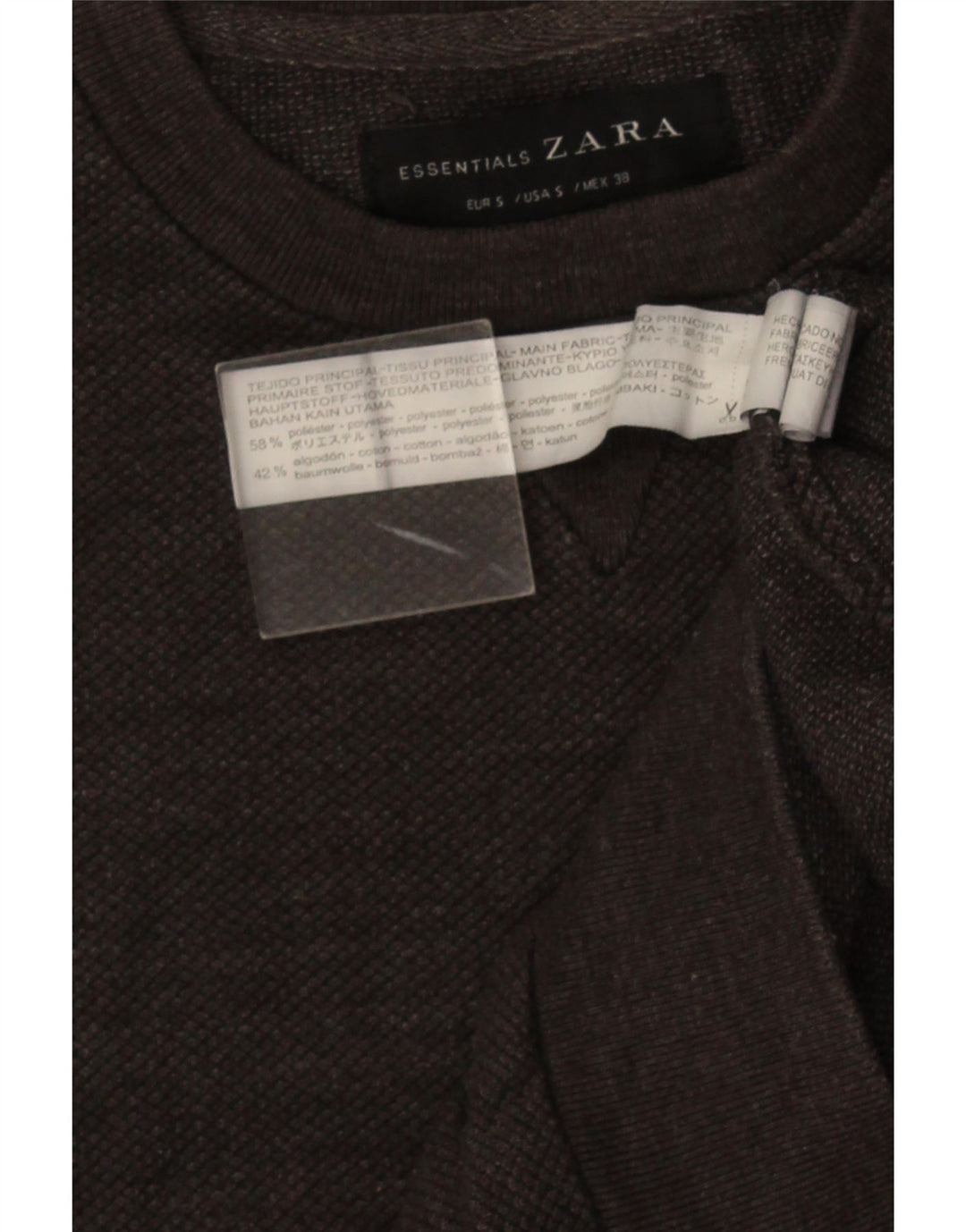 Męski sweter ZARA, mały, szary, bawełniany