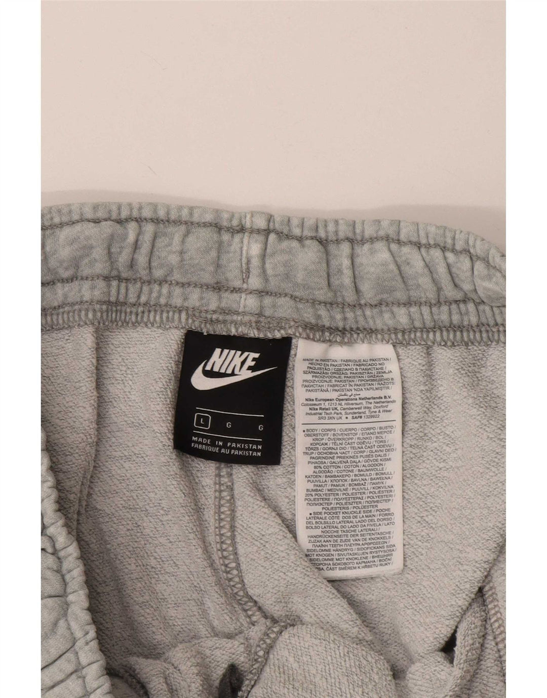 Męskie spodenki sportowe Nike z grafiką, duże, szare, bawełniane w cętki
