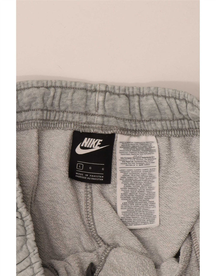 Męskie spodenki sportowe Nike z grafiką, duże, szare, bawełniane w cętki