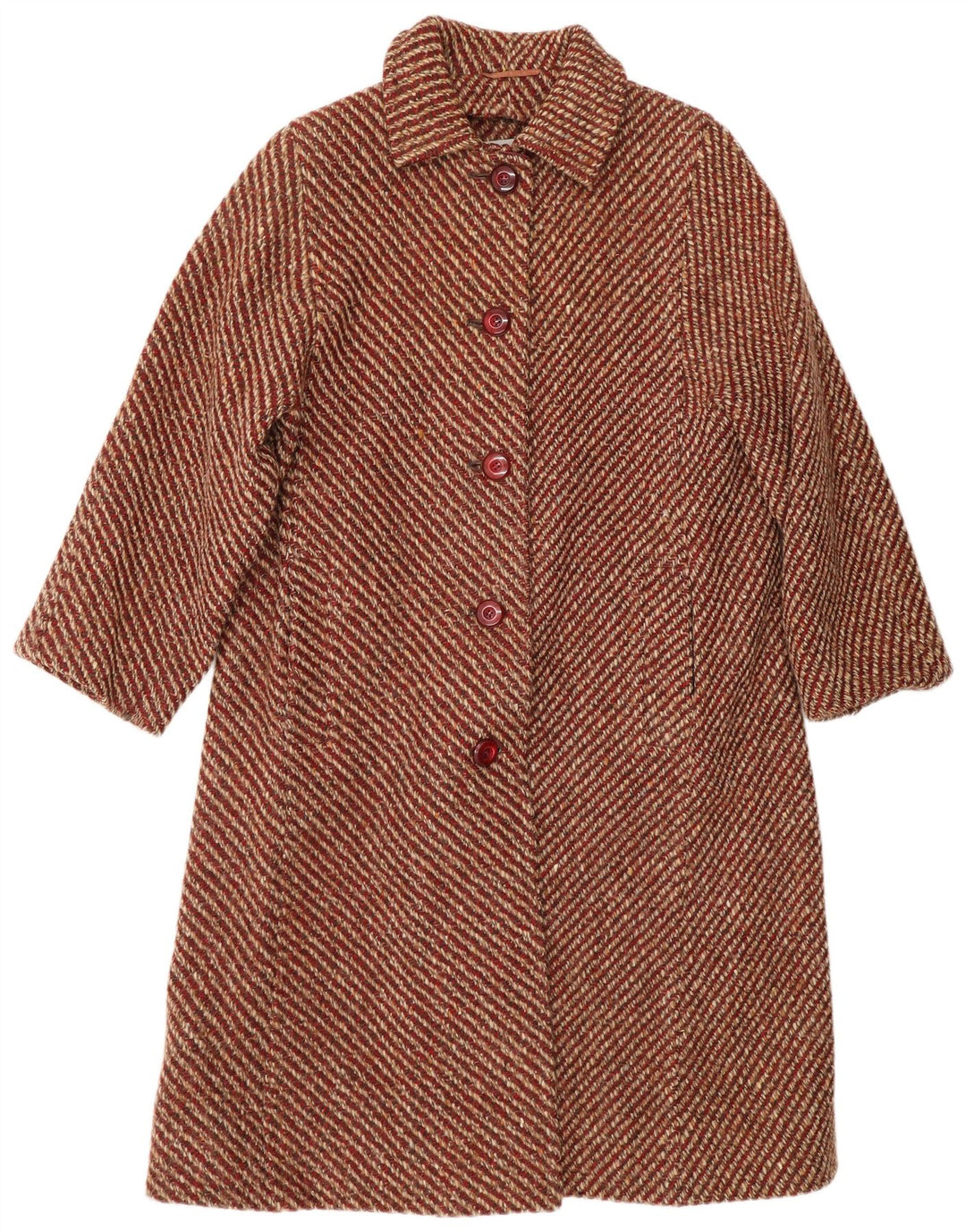 Płaszcz damski AQUASCUTUM UK 12 Średni czerwony nakrapiany nowy wełniany klasyczny