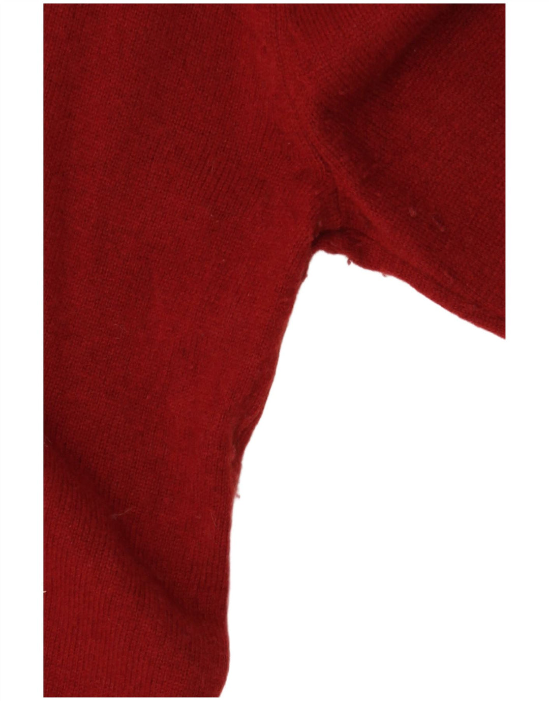 MASSIMO DUTTI Damski sweter z dekoltem w kształcie litery V, UK 14, duży, czerwony, wełniany