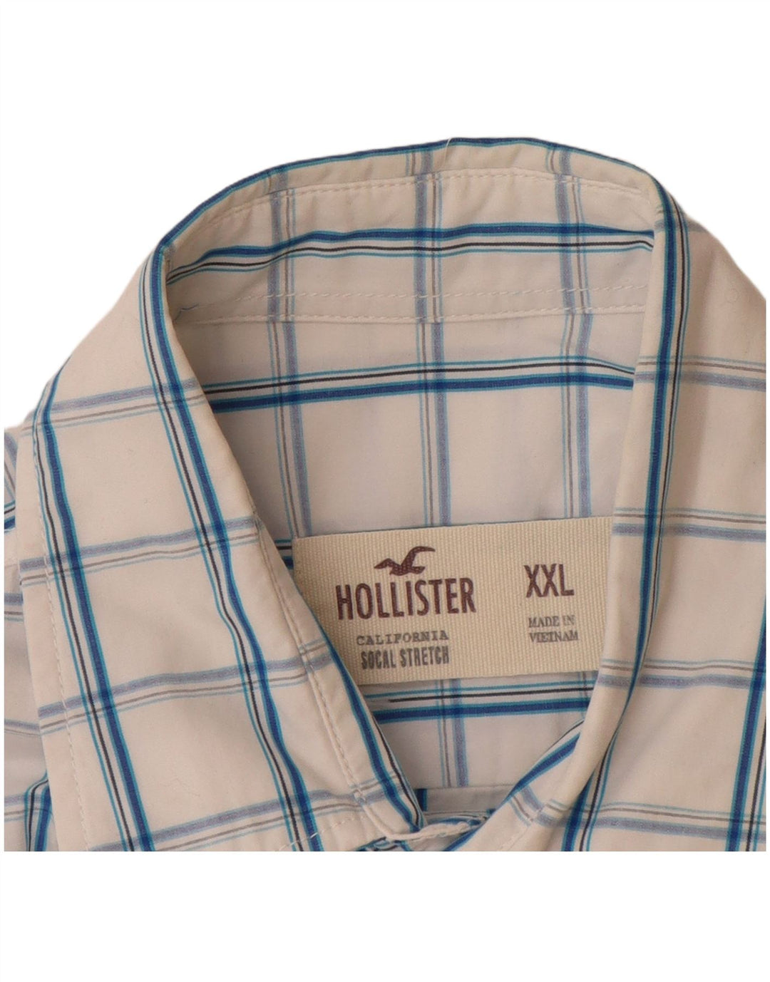 HOLLISTER Chłopięca koszula z krótkim rękawem 15-16 lat 2XL w białą kratkę