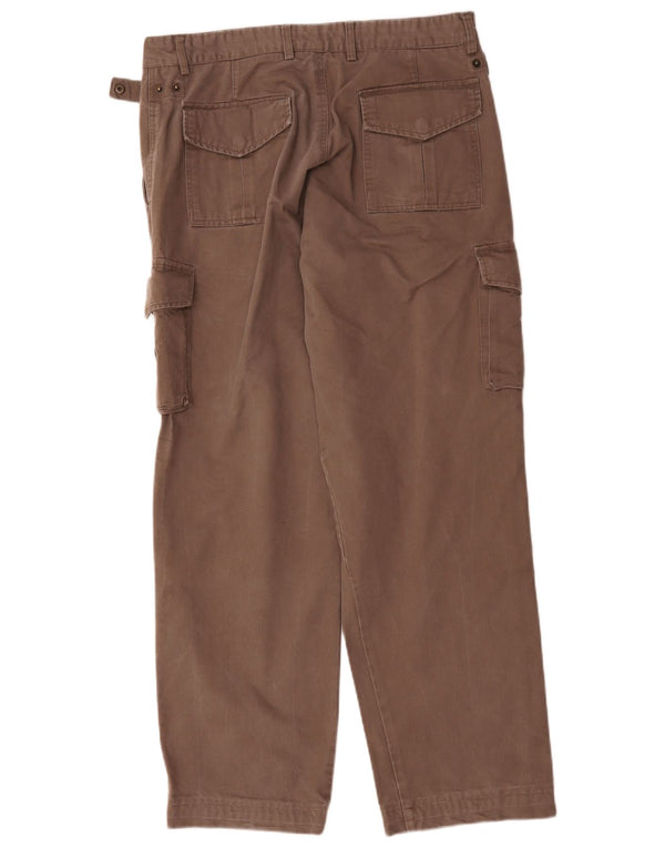 Męskie proste spodnie cargo w stylu vintage IT 52 XL W36 L32 Beżowe