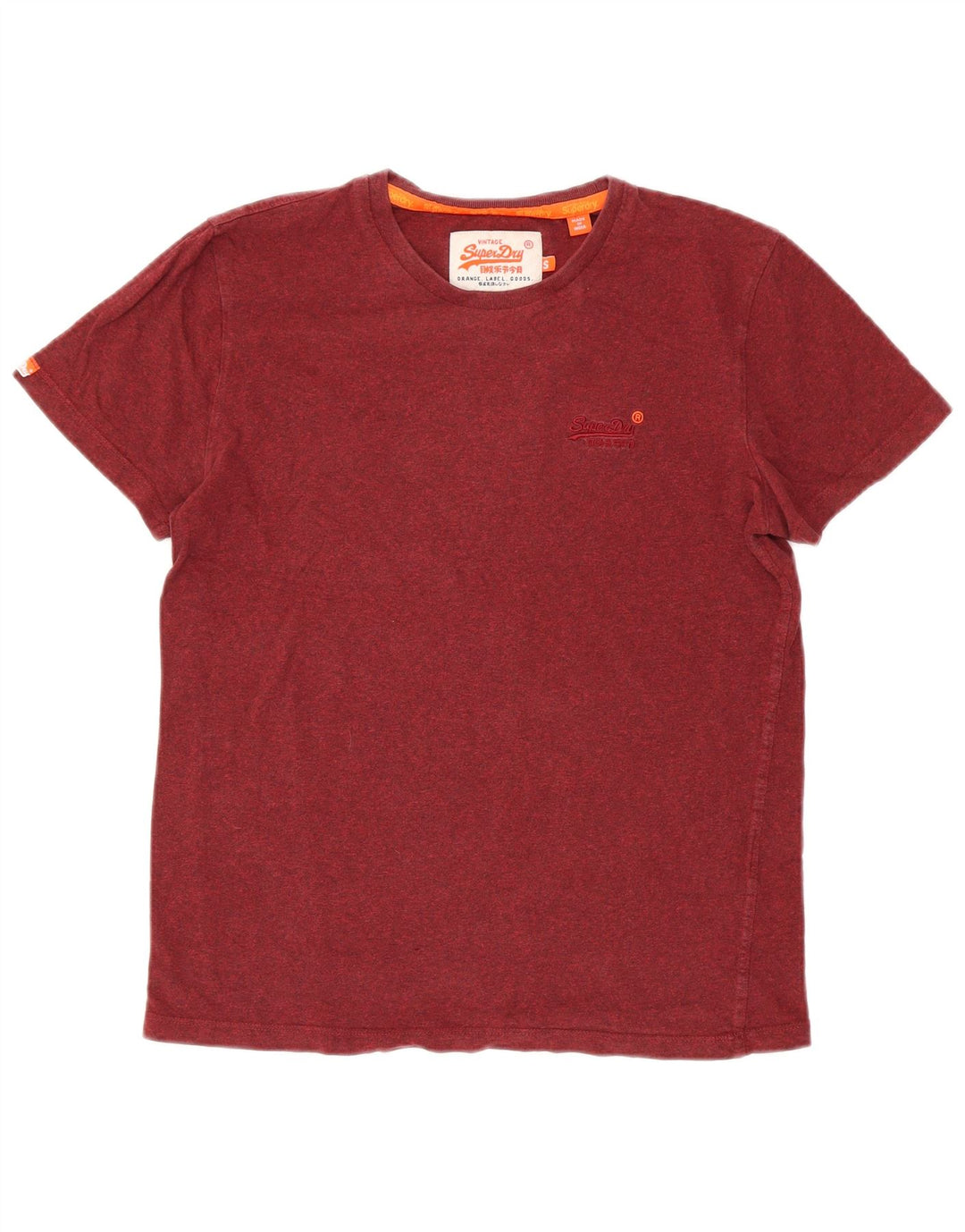 SUPERDRY Męski T-shirt Top Mały Czerwony Bawełniany Nakrapiany