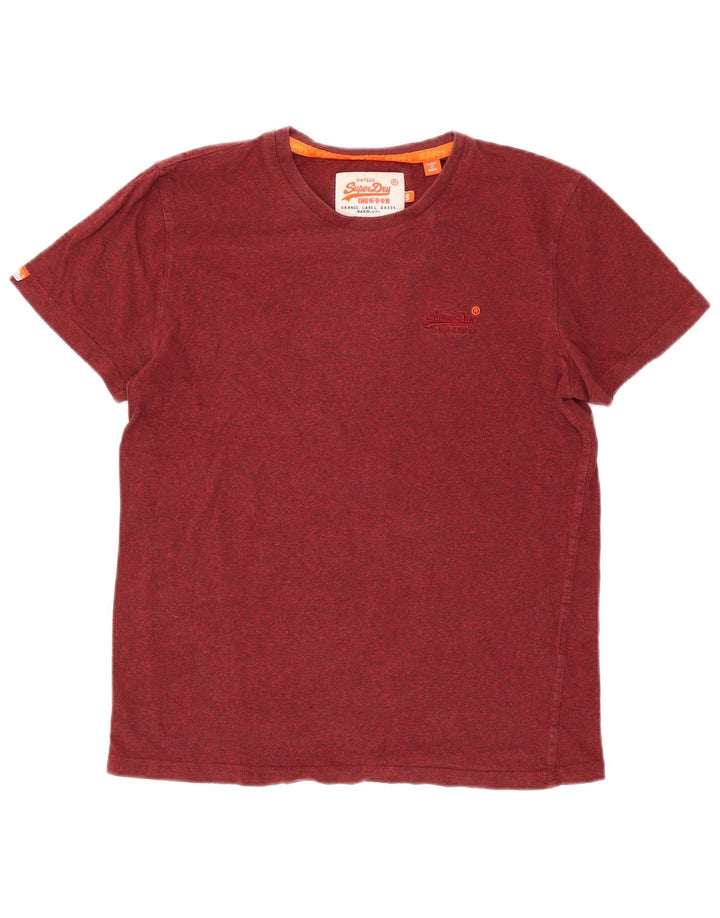 SUPERDRY Męski T-shirt Top Mały Czerwony Bawełniany Nakrapiany