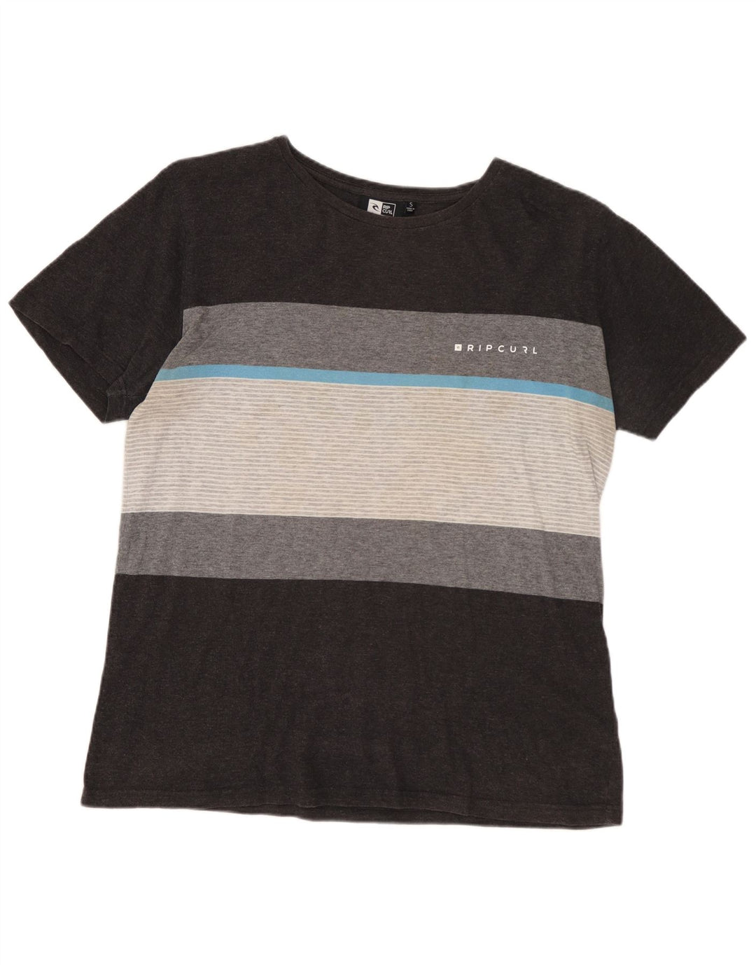 Męski T-shirt RIP CURL o standardowym kroju, w małe szare paski