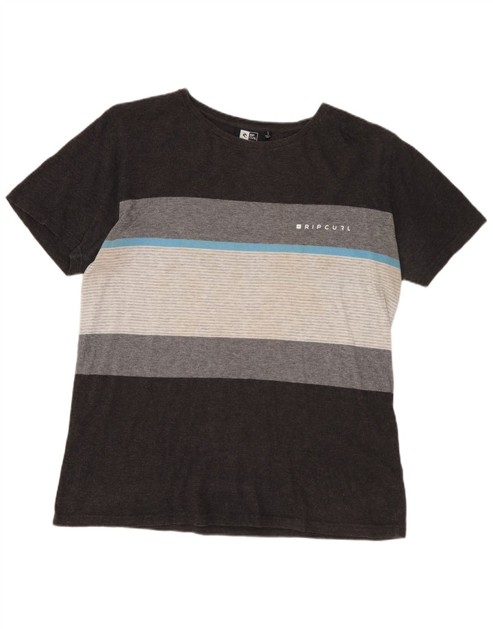 Męski T-shirt RIP CURL o standardowym kroju, w małe szare paski
