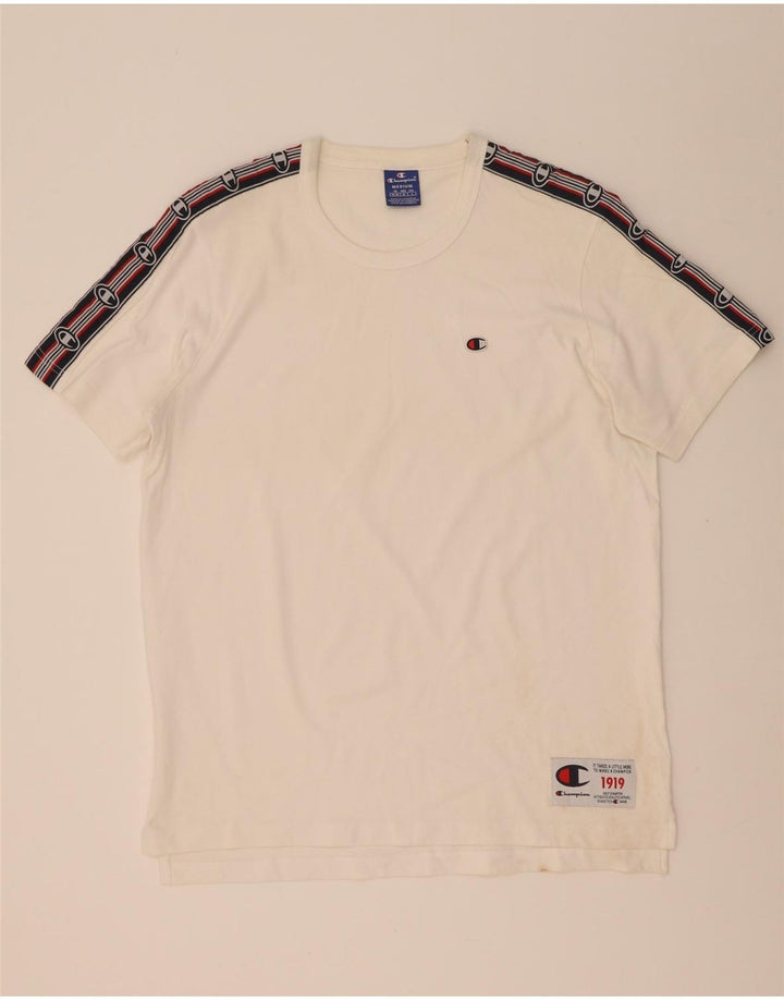 Męski T-shirt Champion z grafiką Top w kolorze średniej bieli