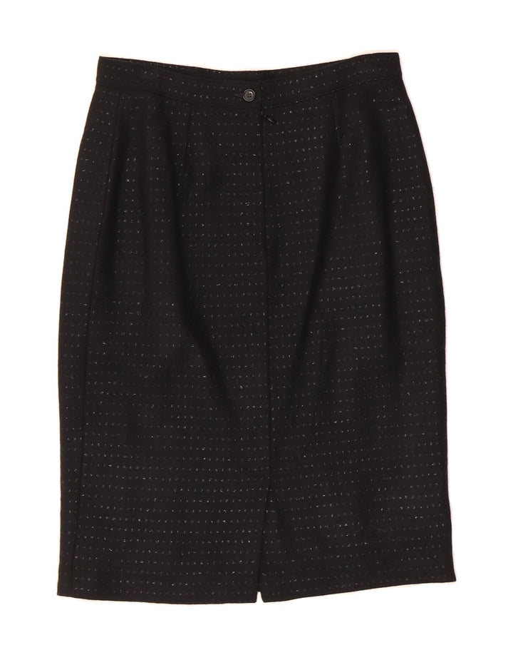 VINTAGE Womens Straight Skirt W28 Medium  Black Spotted Vintage Vintage and Second-Hand Vintage from Messina Hembry 