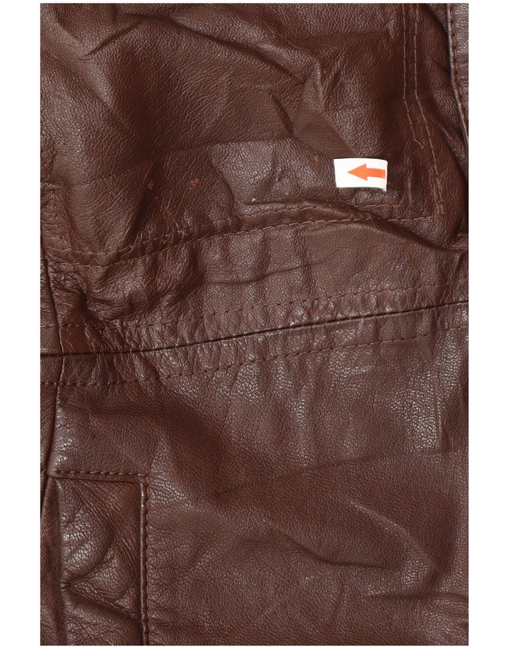 Vintage męska kurtka skórzana IT 52 XL brązowa