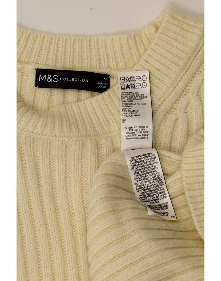 Sweter damski Marks & Spencer z okrągłym dekoltem, UK 14, średni żółty