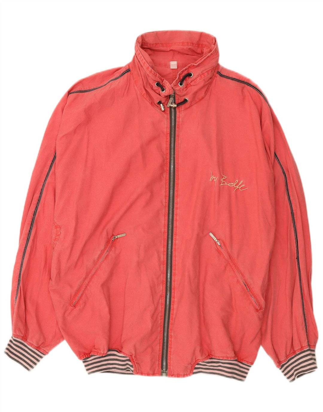 Damska kurtka bomberka oversize w stylu vintage IT 44 Średnioróżowa bawełna