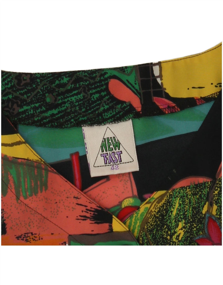 NOWOŚĆ Damska bluzka FAST w abstrakcyjny wzór EU 42, duży, czarny poliester