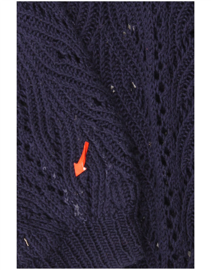 Vintage damski sweter oversize z okrągłym dekoltem UK 18 XL granatowy