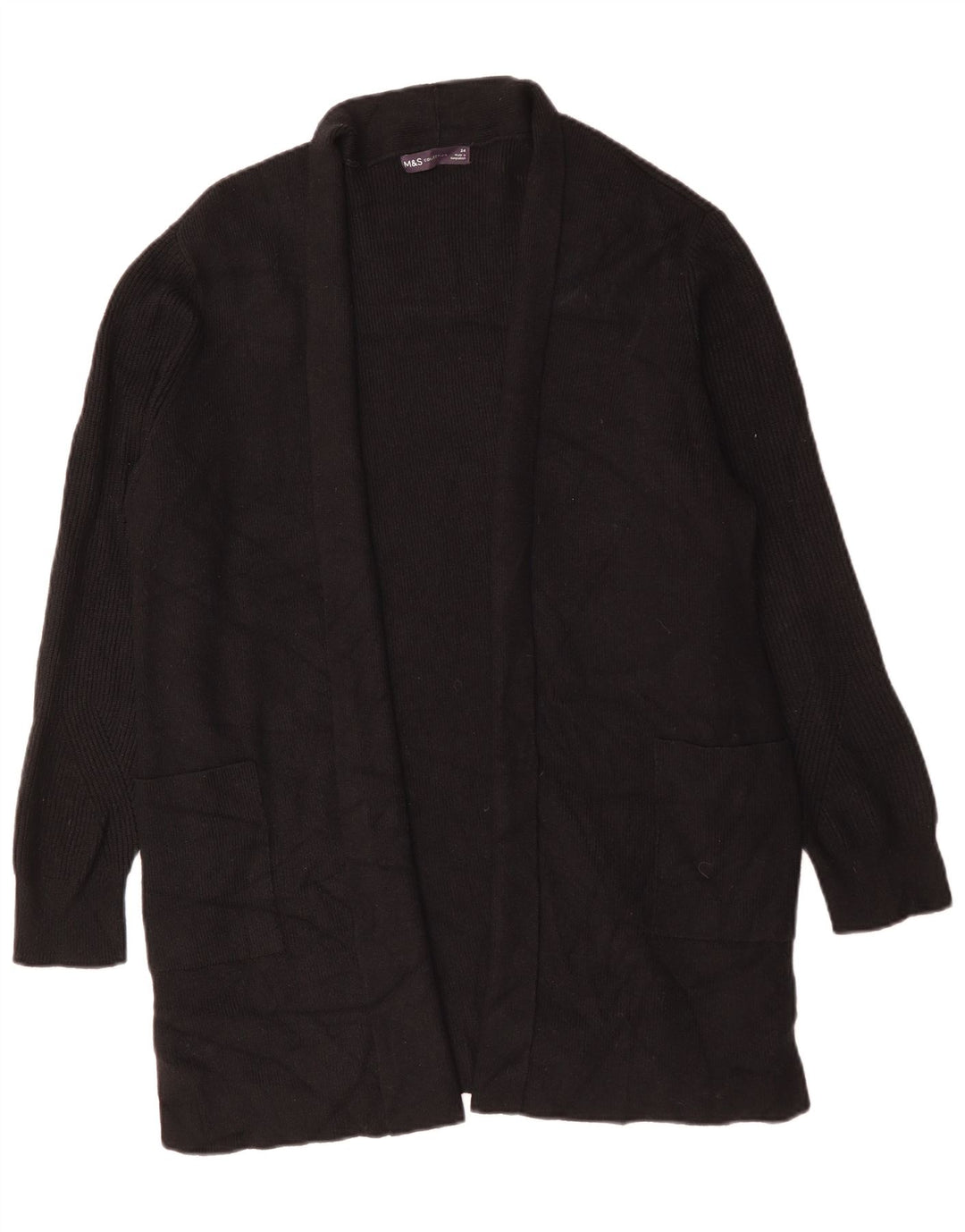 Marks & Spencer Damski długi sweter rozpinany UK 24 4XL czarny