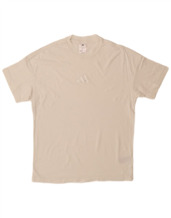 T-shirt męski ADIDAS, mały, biały, bawełniany