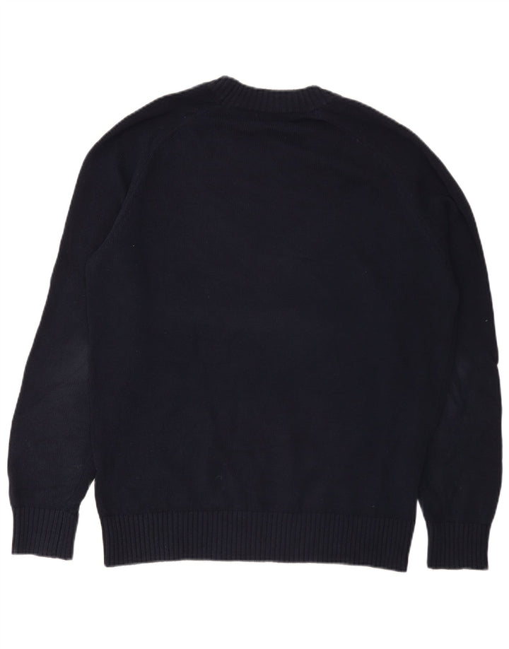 Męski sweter z okrągłym dekoltem Massimo Dutti, średni granatowy