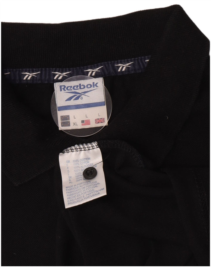 Męska koszulka polo Reebok, duża, czarna, bawełniana