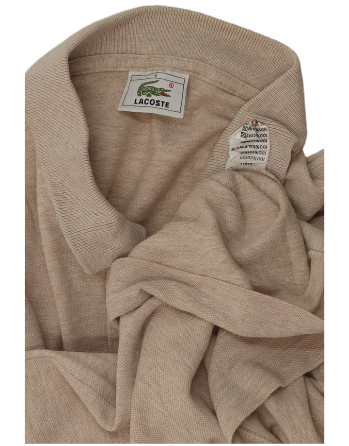 Męska koszulka polo Lacoste, rozmiar 6, XL, beżowa, bawełniana