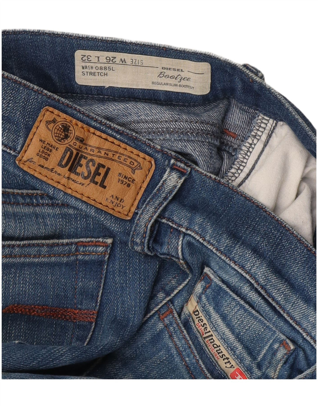 Diesel Damskie Bootzee Regularne Slim Bootcut Jeansy W26 L32 Niebieska bawełna