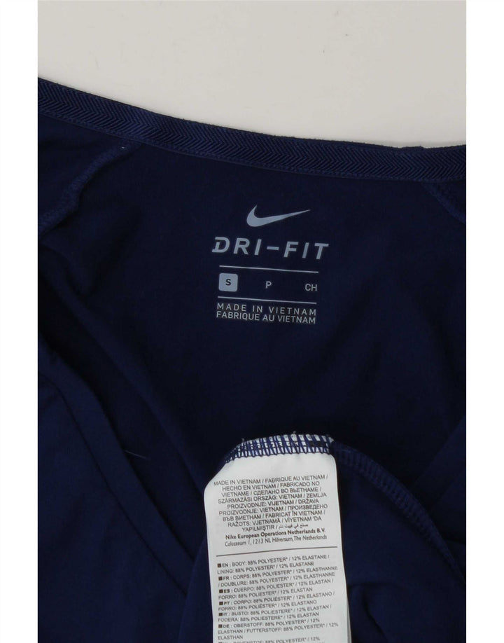 Damska koszulka Nike Dri Fit z długim rękawem, UK 10, mała, granatowa, poliester