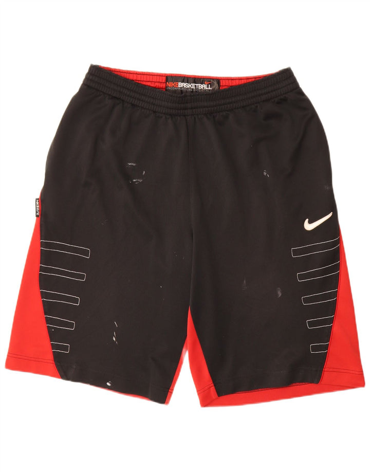 Męskie spodenki sportowe Nike z grafiką, duży czarny poliester z blokami kolorów