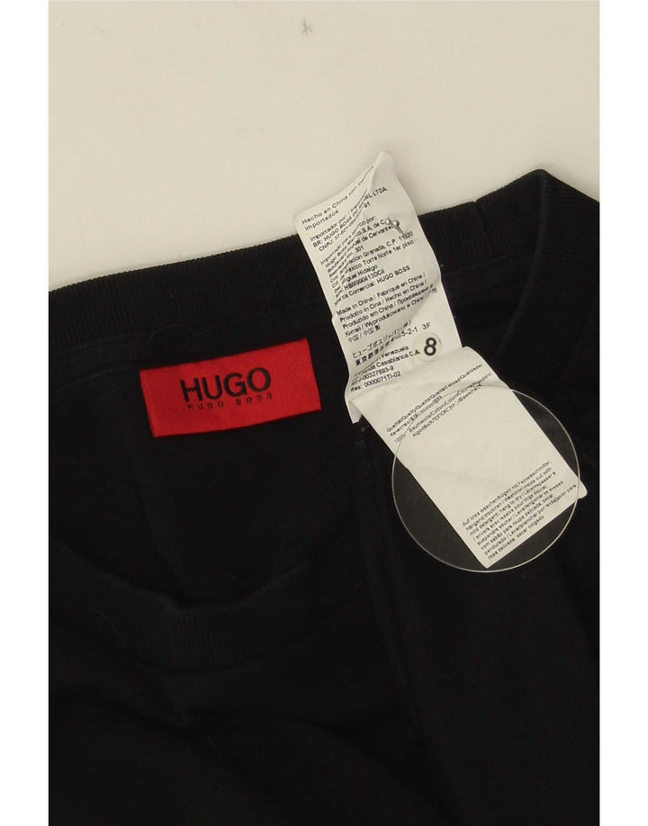 Męska bluza z grafiką Hugo Boss, duża, czarna, bawełniana