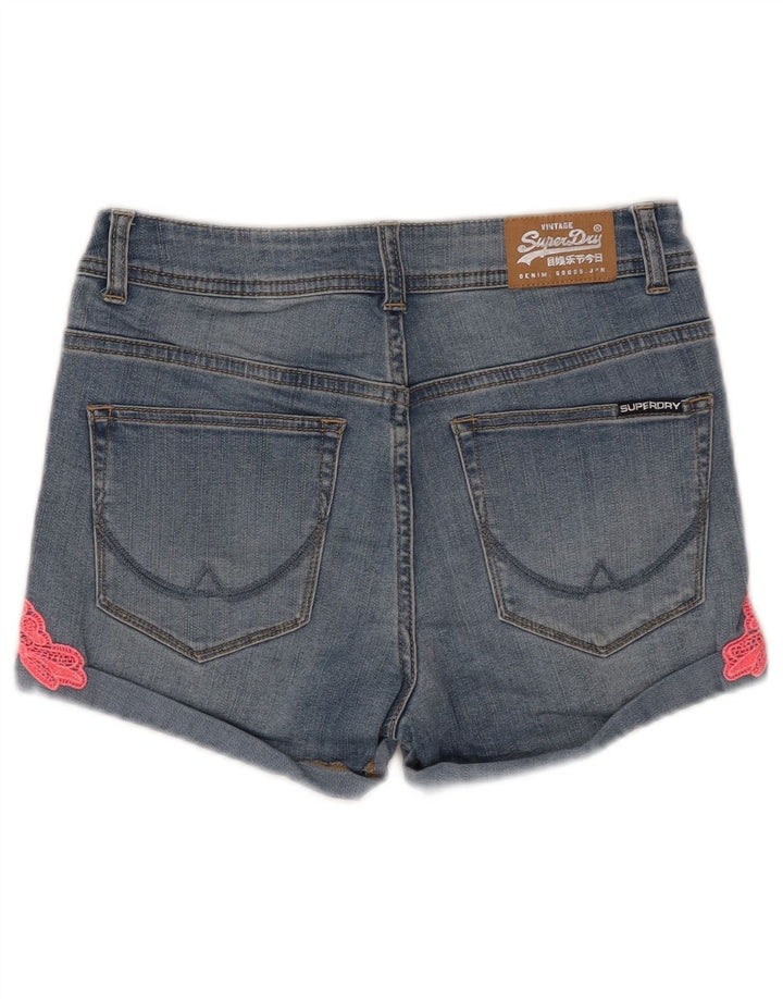 Damskie spodenki jeansowe SUPERDRY W28 Średni niebieski, bawełniany