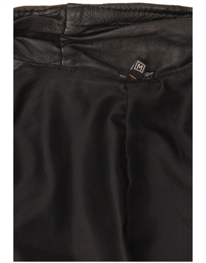 Męska kamizelka skórzana VINTAGE UK 38, średnia czarna patchworkowa